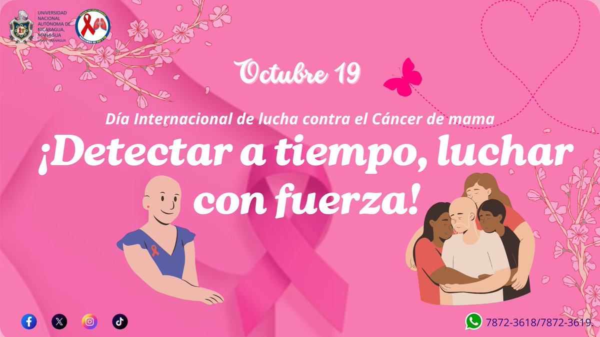 🌸🌸 En este 19 de octubre, unámonos en solidaridad y esperanza.  Sigamos luchando juntos por la prevención, la detección temprana y el apoyo a quienes atraviesan esta batalla. Cada acción cuenta, y juntos podemos hacer la diferencia.
