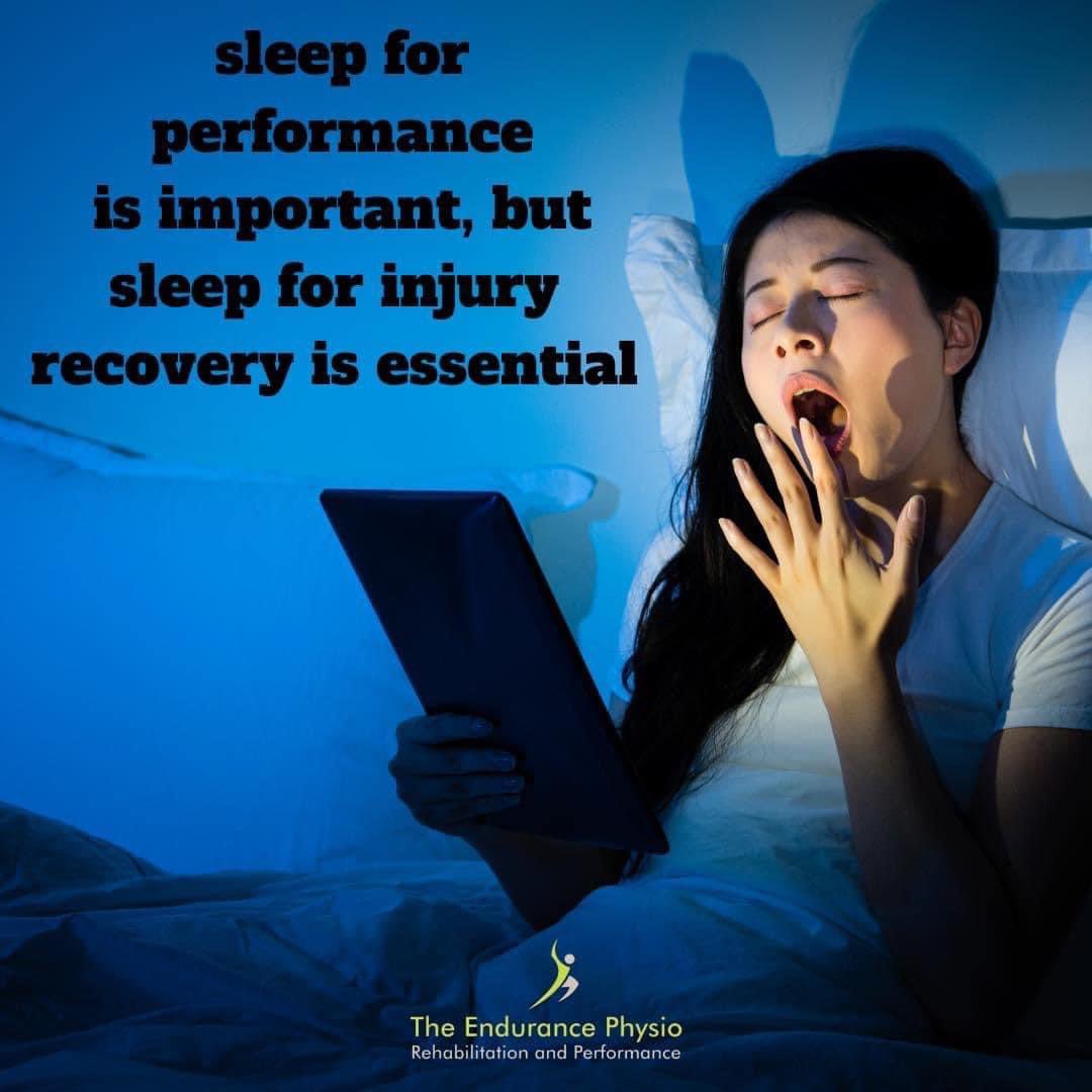 theEndurancePT's tweet photo. The benefits of sleep for performance & recovery are well known, but we often neglect sleep when injured. 

It’s easy to lose structure, stay up late, neglect routine when injured and frustrated and when training and racing seem a distant memory. 

Yet this is the time the body needs sleep the most to facilitate healing & repair. 

It’s one of the most controllable areas of your rehab and return to full fitness/training at a time when you can find loss of control and independence a difficult thing to deal with.