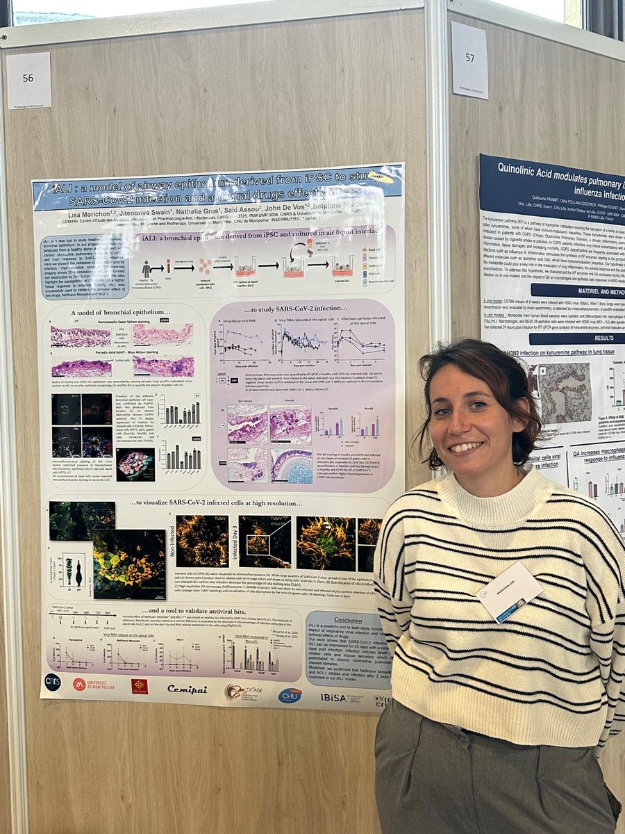Delphine Muriaux (@dmuriaux) on Twitter photo Bravo!! 👏👏👏 Congratulations Lisa Morichon from our labs <a href="/cemipai_UAR3725/">CEMIPAI</a> <a href="/_jdevos_/">John De Vos</a> <a href="/CNRSbiologie/">CNRS Biologie</a> for her beautiful work on iPS derived air liquid interface lung organoids infected by SARS-Cov-2: Best poster presentation 🥳🥳🥳 Big thanks <a href="/FduSouffle/">Fondation du Souffle</a> @GroupeJ2r Bravo!! 👏👏👏 Congratulations Lisa Morichon from our labs <a href="/cemipai_UAR3725/">CEMIPAI</a> <a href="/_jdevos_/">John De Vos</a> <a href="/CNRSbiologie/">CNRS Biologie</a> for her beautiful work on iPS derived air liquid interface lung organoids infected by SARS-Cov-2: Best poster presentation 🥳🥳🥳 Big thanks <a href="/FduSouffle/">Fondation du Souffle</a> @GroupeJ2r