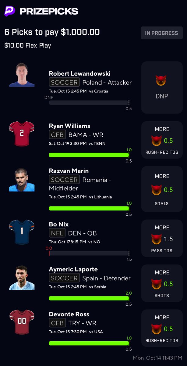 MechaComTTV's tweet image. Tried a 100x, so close
@PrizePicks (I deserve more than 4x)