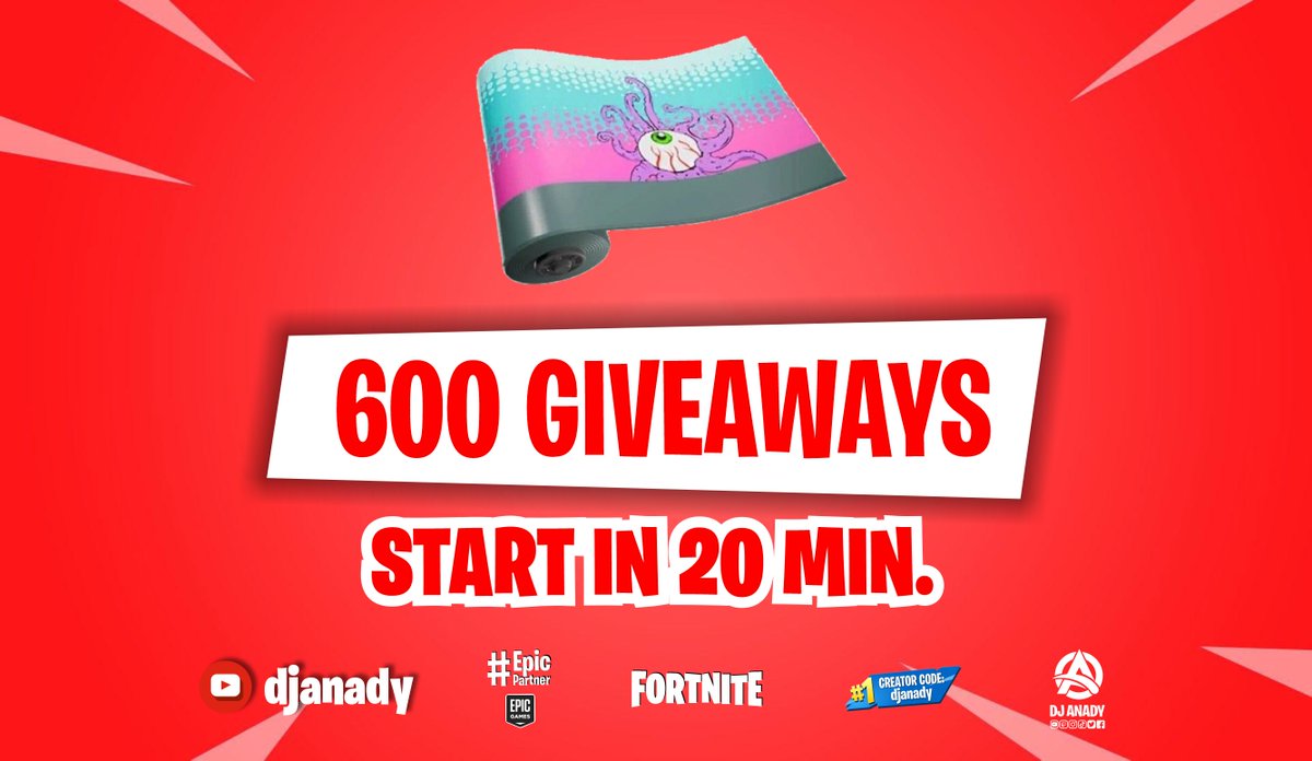 djanady's tweet photo. We have another 600 Codes 4 u!  

- Share this Post 
- Follow: https://t.co/qgqnTmy8Qm
- Folow 
@djanady

Start in 20 Min.  

#EpicPartner 
#Fortnite 
#DJanady https://t.co/bUQaV9PFSc