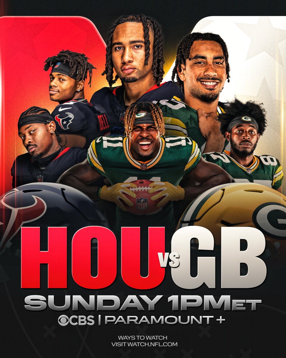 Love-Stroud. Packers-Texans. 🔥

📺: #HOUvsGB – Sunday 1pm ET on CBS/Paramount+
📱: watch.nfl.com