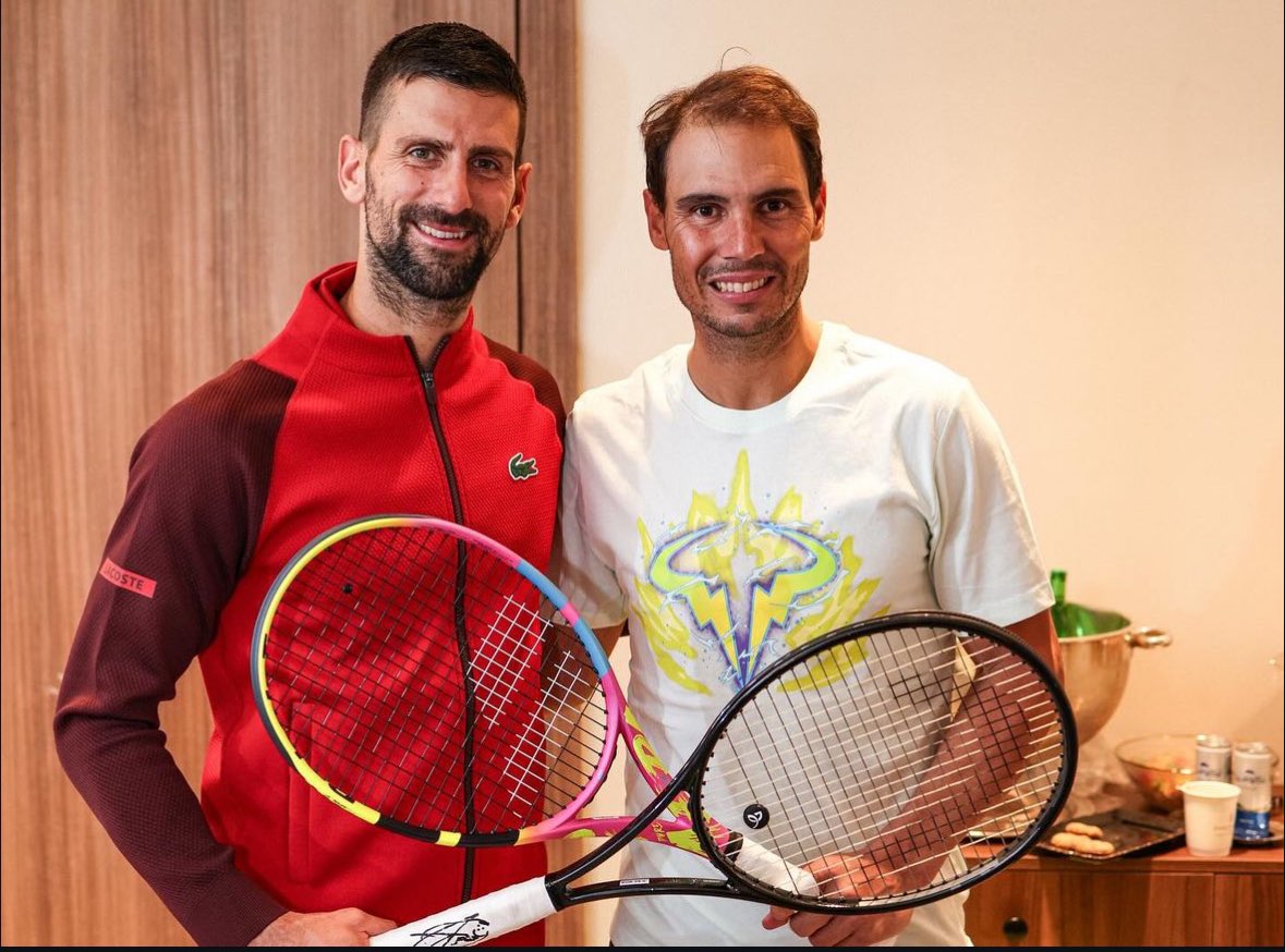 After their final match, Novak Djokovic and Rafa Nadal exchanged rackets and signed them.

Despite the rivalry, they still have enormous respect for one another.

This is what sports is all about. ❤️