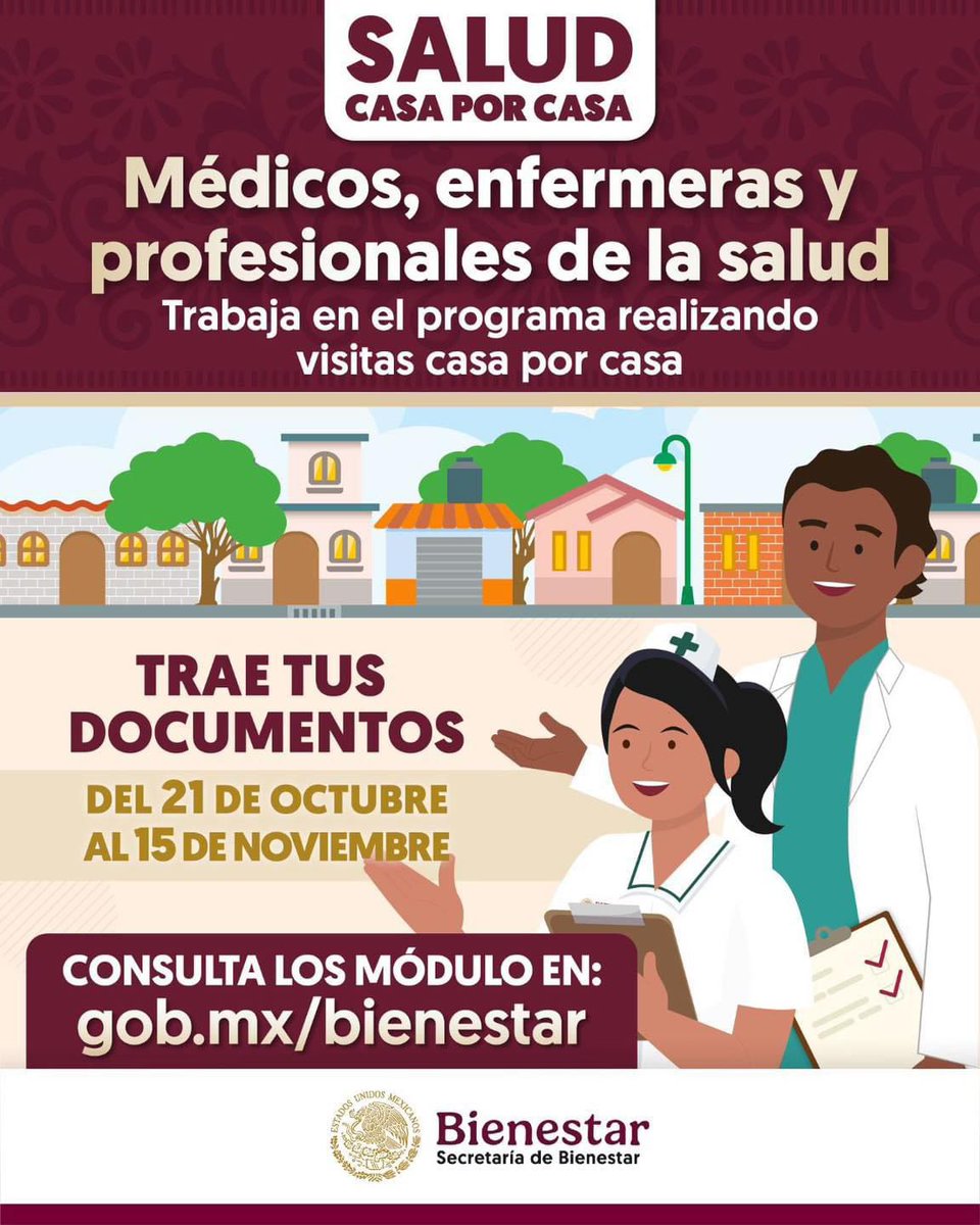 KatiaMeave's tweet photo. 🔊Atento aviso
Les esperamos a partir del próximo lunes 
#SaludCasaPorCasa 🤍
#GobiernoDeMéxico 🇲🇽 https://t.co/dObgvk46ow