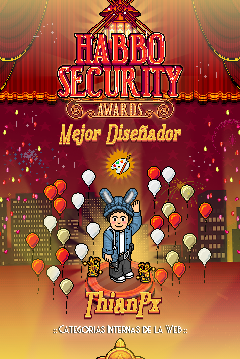 🏆4ª CATEGORÍA DE LA WEB: MEJOR DISEÑADOR🏆GANADOR:
ThianPx (<a href="/ThianPx/">Thian | COMMISSIONS OPEN 🐰</a>)

El ganador/a recibirá un trofeo conmemorativo🏆✨ ¡Enhorabuena!👏 #HabboSecurityAwards2024