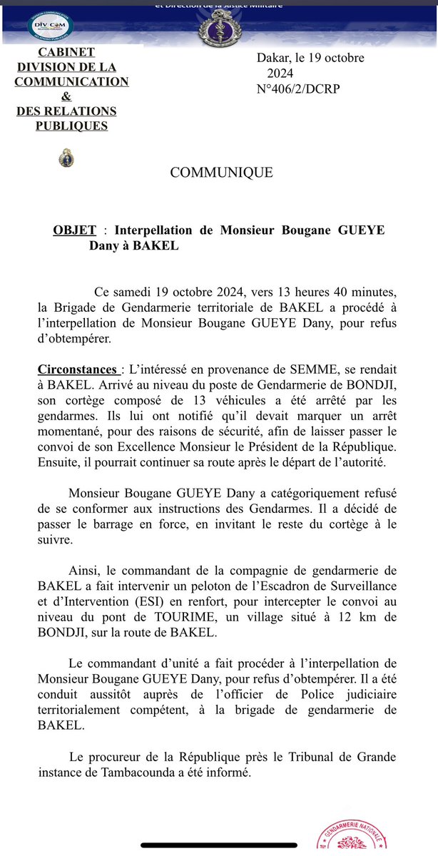 🚨🚔👨🏿‍✈️Arrestation de Bougane
