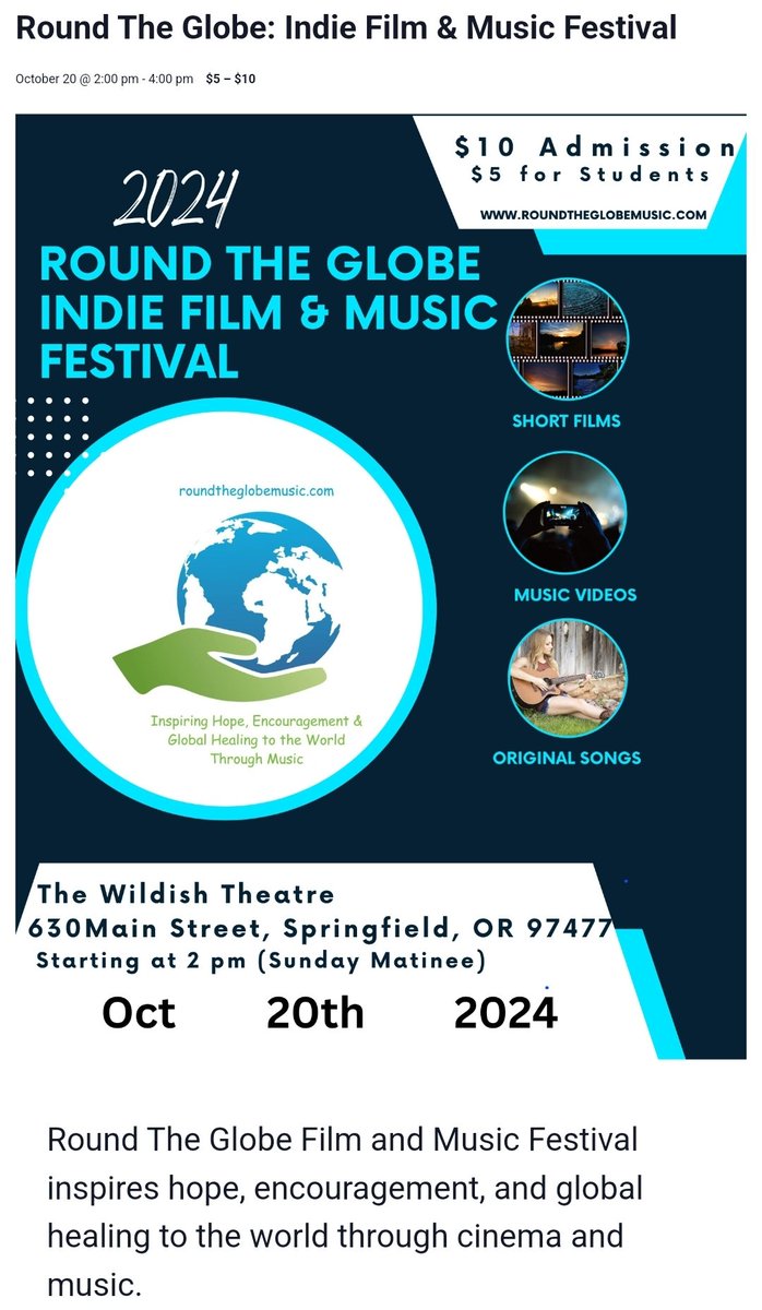 Join us at the Wildish Theater on October 20th at 2:00PM to celebrate music and films from around the globe! 

We look forward to everyone coming to the show. 

wildishtheater.com/event/round-th…