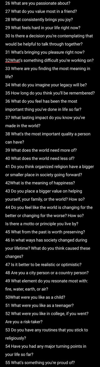 stfukhaleeed's tweet photo. This is a list of things you can ask a girl aside "WYD" https://t.co/nQcZQMkIqa