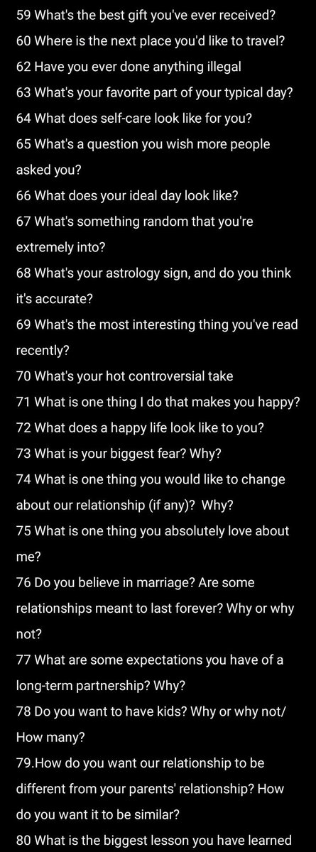stfukhaleeed's tweet photo. This is a list of things you can ask a girl aside "WYD" https://t.co/nQcZQMkIqa