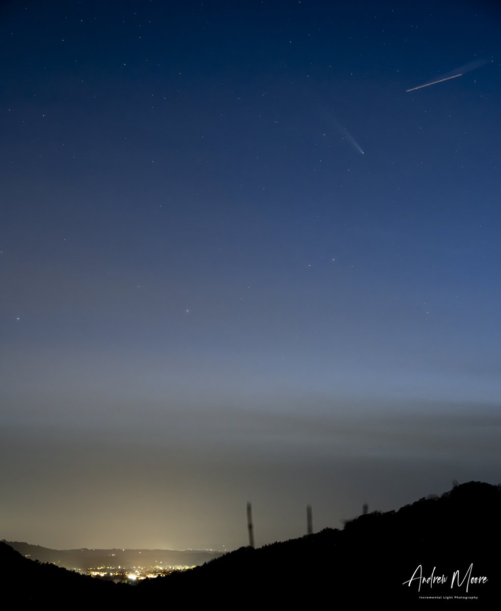Saw the comet, photographed the comet but not as impressive as Neowise.
Pictured above Monmouth 19/10/2024 with bonus aeroplane.