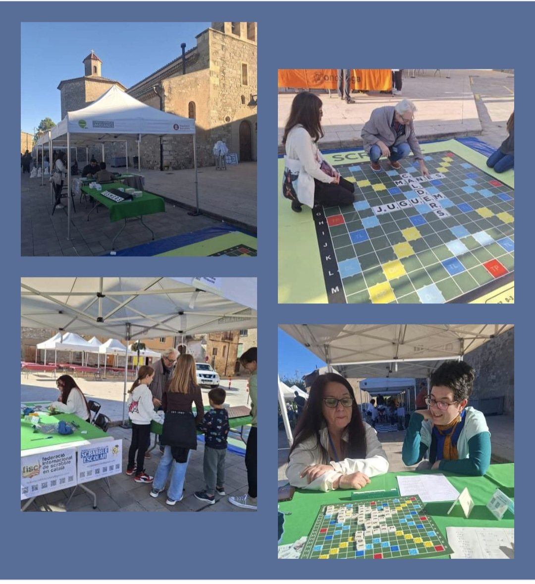 fiscrabblecat's tweet image. Aquest dissabte a #Calders, a la fira #CaldersJuga amb Caldaus i molts més aficionats als jocs de taula! La @fiscrabblecat  i @ScrabbleEscolar
 A la plaça, de l'església, amb el tauler gegant!
#scrabble #català #scrabblecatalà #scrabbleCAT @chavi1978