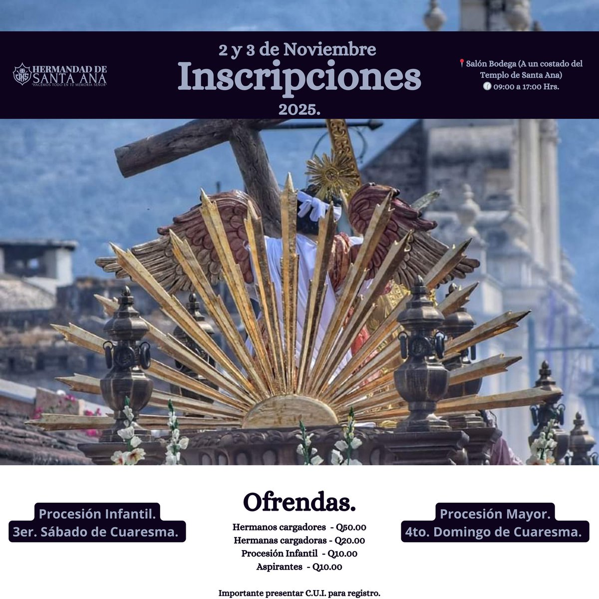 4toDomingoSA's tweet photo. Hermandad Santa Ana | Inscripciones Cuaresma 2,025.

#RumboAl4toDomingoDeCuaresma 
#HermandadDeSantaAna 
#HacemosTodoEnTuMemoriaSeñor https://t.co/eGC1w2zJPT