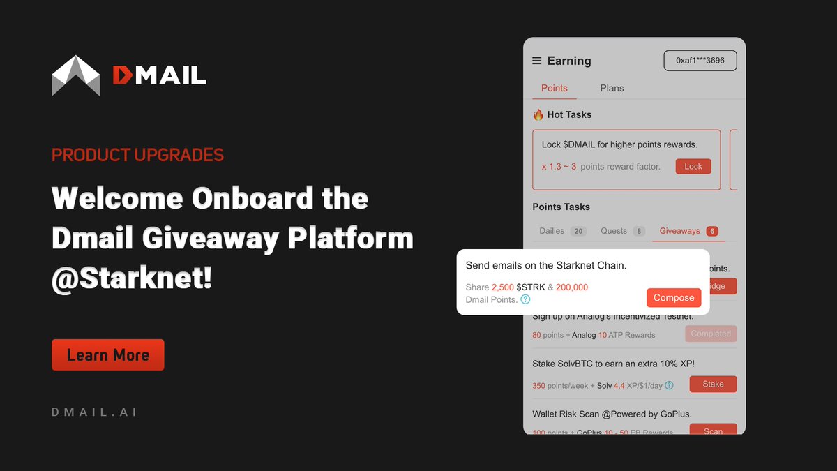 purecrypto_'s tweet photo. The distribution of campaign rewards has been completed. A total of 2,500 $STRK from @starknet and 200,000 Dmail Points have been automatically sent to the wallets and accounts of all participants. 🤑

Make sure to stay tuned for more exciting rewards 

Find all the details here: https://t.co/p5UbVizVER

Join my subhub here 
https://t.co/KDyVEk1Vdy
