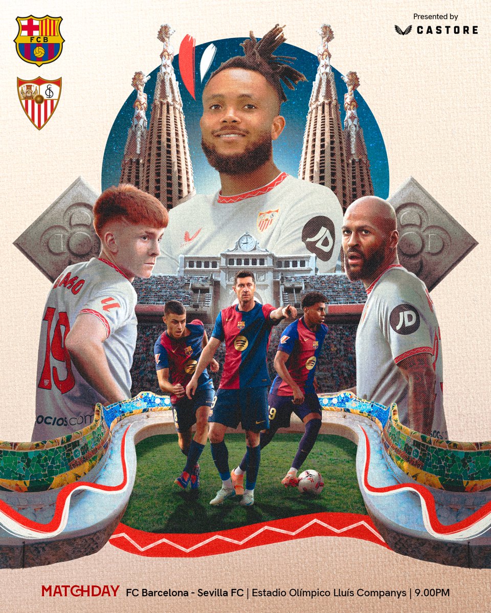 SevillaFC's tweet photo. ⚽️ ¡Hoy juega el #SevillaFC! ⚪️🔴

🔜 #BarçaSevillaFC ⏳ https://t.co/GTg2QHF1sq