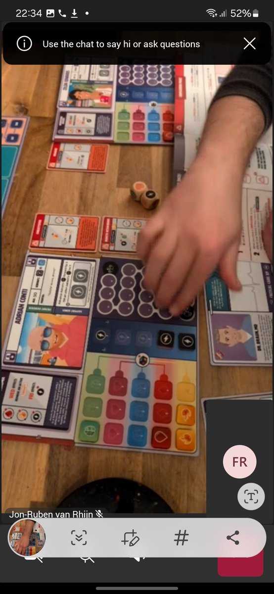 Fen, MD (@fvrhijn) on Twitter photo First time having a go at <a href="/CritCareGame/">Critical Care: The Game</a> was a huge success! We used teams to stream the board state to my phone so I could play while supine. It's a very elegant cooperative game, and it's FUN! Tomorrow we'll see if we can save our patients (today we lost). First time having a go at <a href="/CritCareGame/">Critical Care: The Game</a> was a huge success! We used teams to stream the board state to my phone so I could play while supine. It's a very elegant cooperative game, and it's FUN! Tomorrow we'll see if we can save our patients (today we lost).