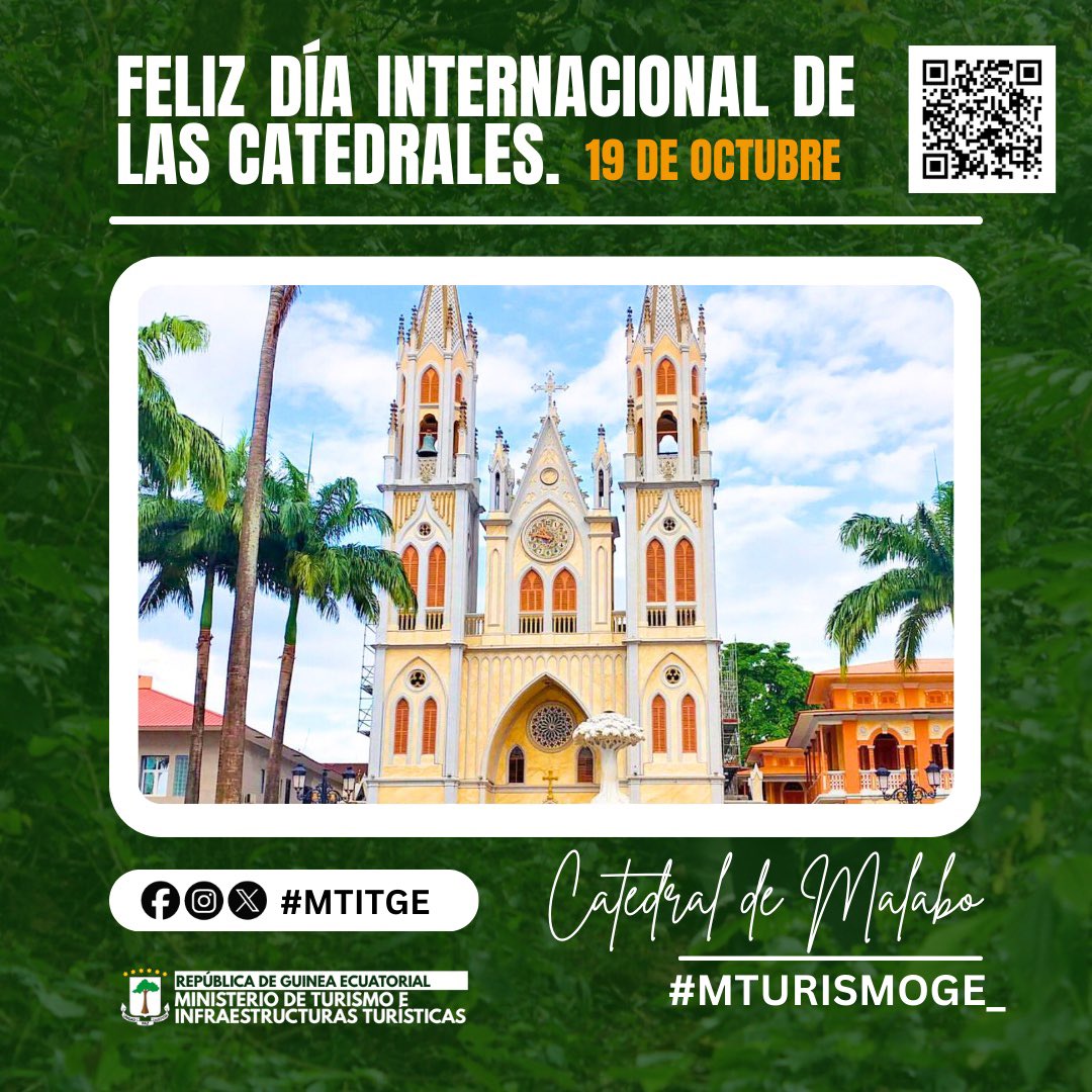 MTurismoGE_'s tweet photo. Feliz Día Internacional de las  Catedrales.

Cada 19 de octubre, se celebra el Día Internacional de las Catedrales, para rendir un tributo a estos templos catedralicios, dada su importante arquitectura, su impacto social y religioso en la humanidad.

https://t.co/r2tkxIBayr https://t.co/KnSbA4DiBp