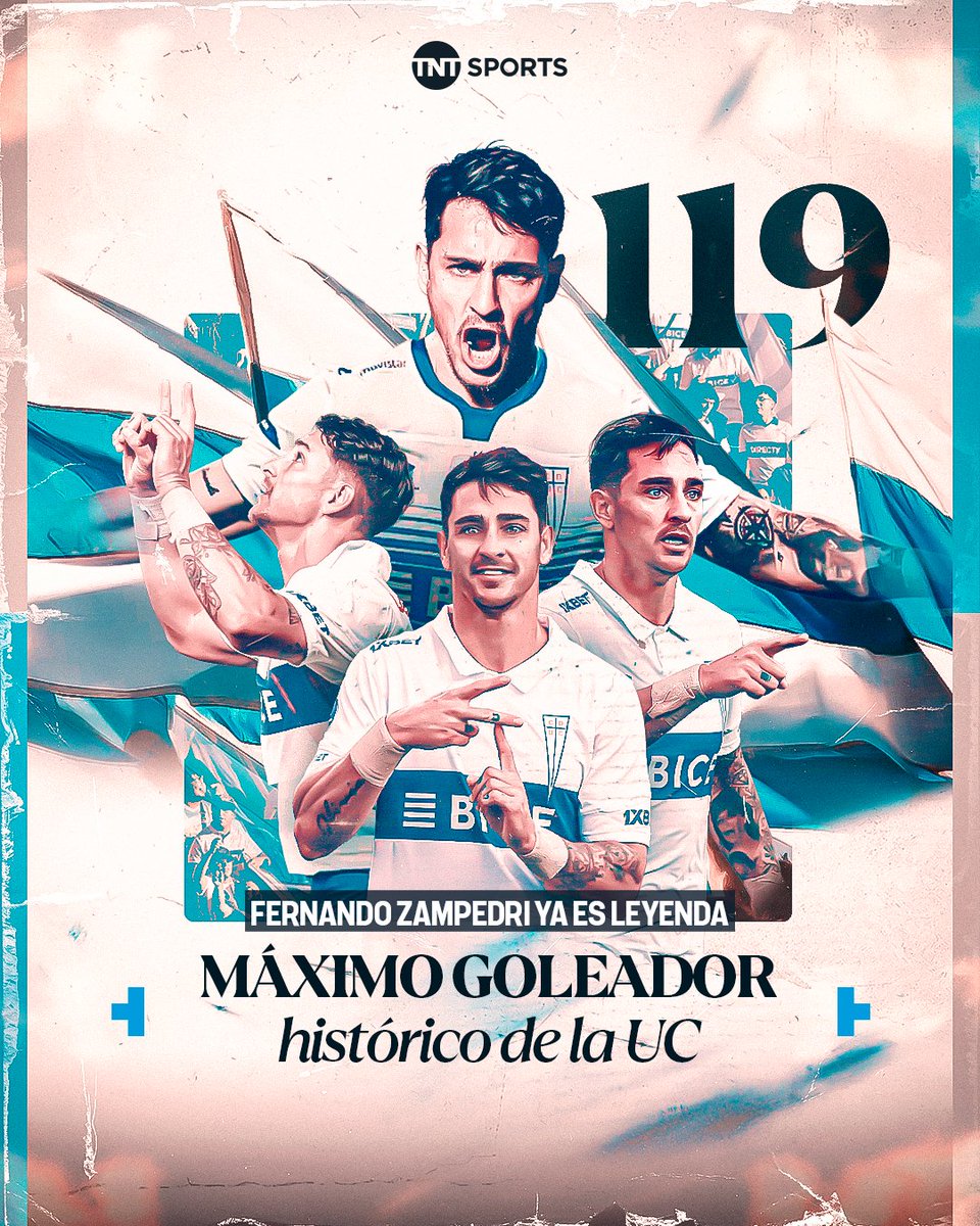 ⚪🔵⚔️ SEÑORES, AQUÍ ESTÁ EL MÁXIMO GOLEADOR DE LA UNIVERSIDAD CATÓLICA

Fernando Zampedri abrió la cuenta en el #ClásicoUniversitario199 y alcanzó los 119 goles con la camiseta #LosCruzados, rompiendo la marca que hasta HOY ostentaba Rodrigo Barrera.

¡El Toro es sinónimo de