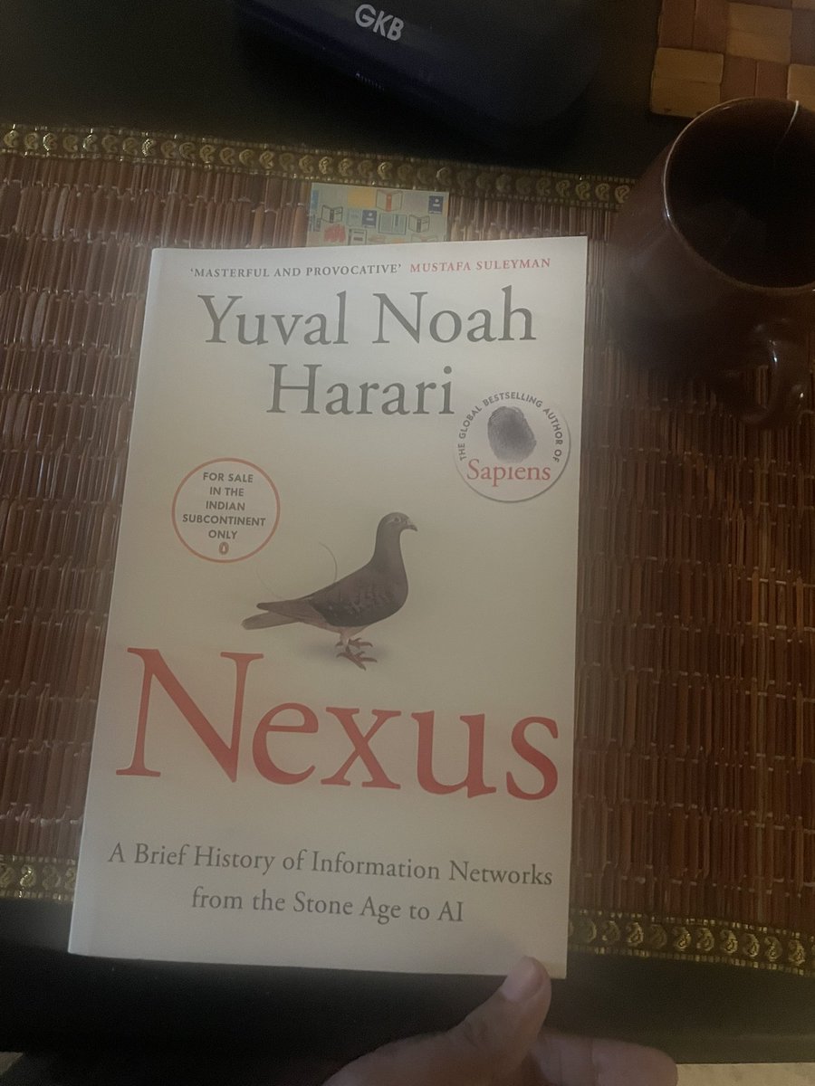 saagar_venky's tweet image. It’s 3:15 AM here and I’m hooked to @harari_yuval ‘s new book Nexus. This book is so good. #NexusBook