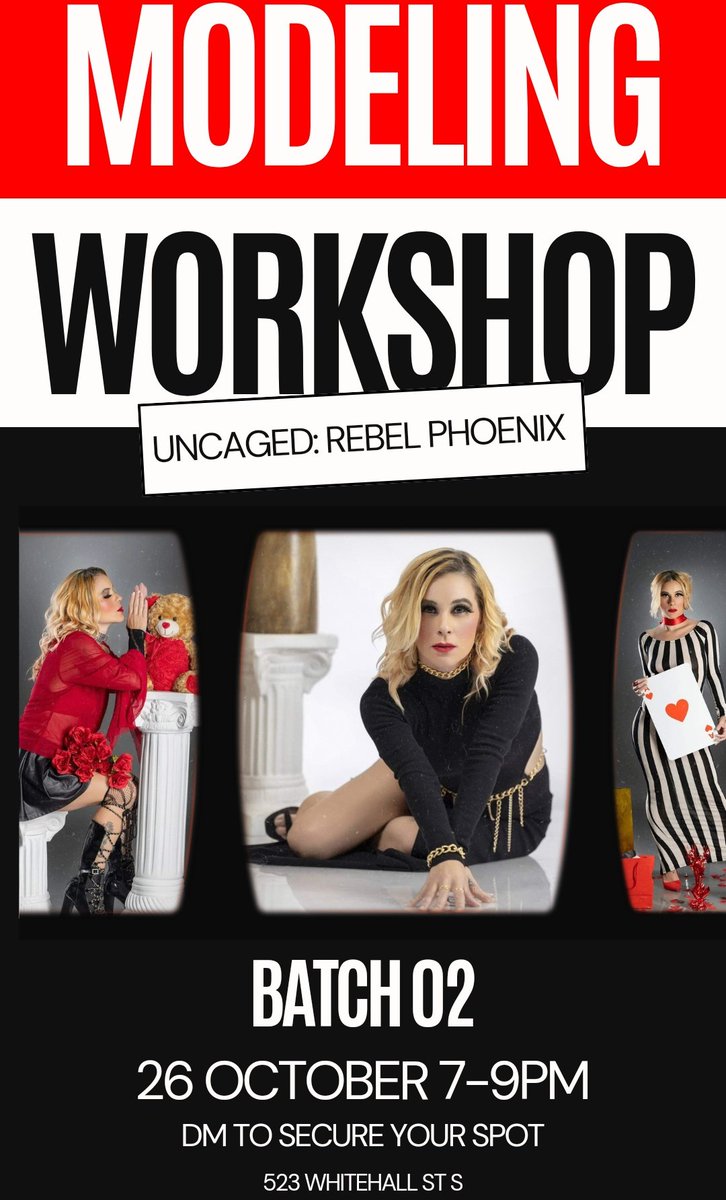 RebelPhoenix_'s tweet image. Atlanta Models &amp;amp; Aspiring Models
Tap In on Oct 26th for 2 hours of fashion, photos and fun!! 
Rebel Phoenix will be hosting her second modeling workshop. 
DM to secure your spot today!
#modelrebelphoenix #modeling #modelworkshop #atlanta #Uncaged