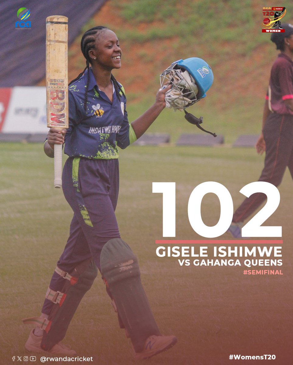 Masterclass innings from Gisele Ishimwe, who scored 102 in 68 balls with 12 fours and 2 sixes.
#RwandaCricket #growingwitheverystep