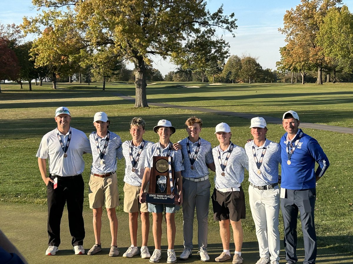 AthleticsRocket's tweet photo. Congratulations to the 2A @IHSA_IL 3rd place @CHS_RocketGolf! Best finish in school history! @NWHPreps https://t.co/K4jSkkKe7q