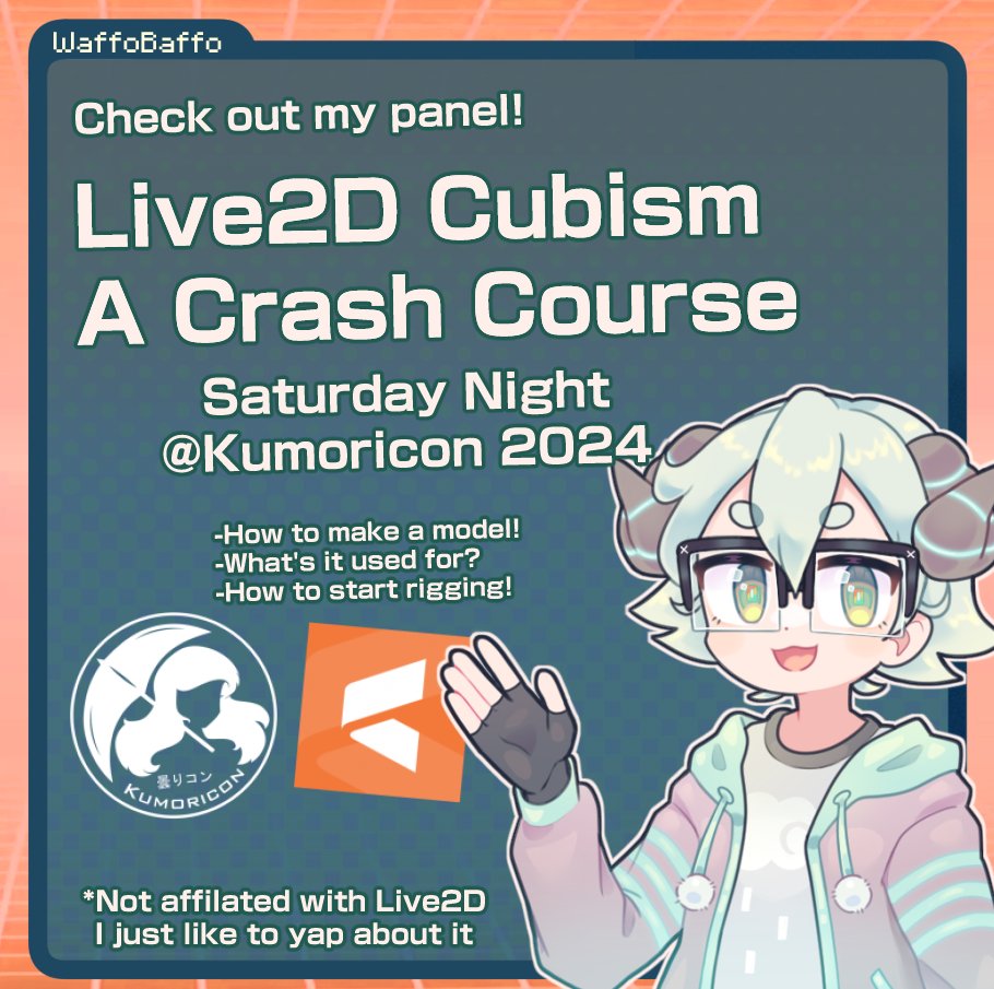 Going to Kumoricon this year? Swing by my panel so I can yap about Live2D to you!