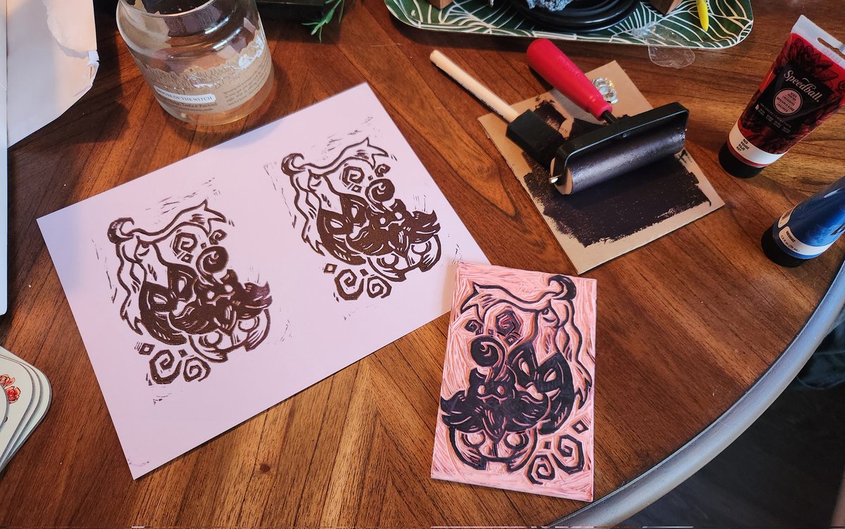 my first linocut! 💜