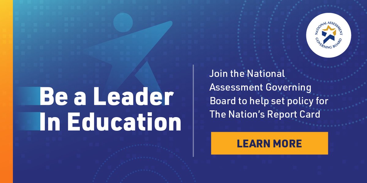 usedgov's tweet photo. Are you passionate about improving student achievement for all? Here's an exciting opportunity to be involved in The Nation's Report Card (#NAEP)!

@GovBoard is currently accepting applications for 5 seats on their board. Apply by November 1 at https://t.co/PSbgbd5k7w. https://t.co/XHFb6TovZk