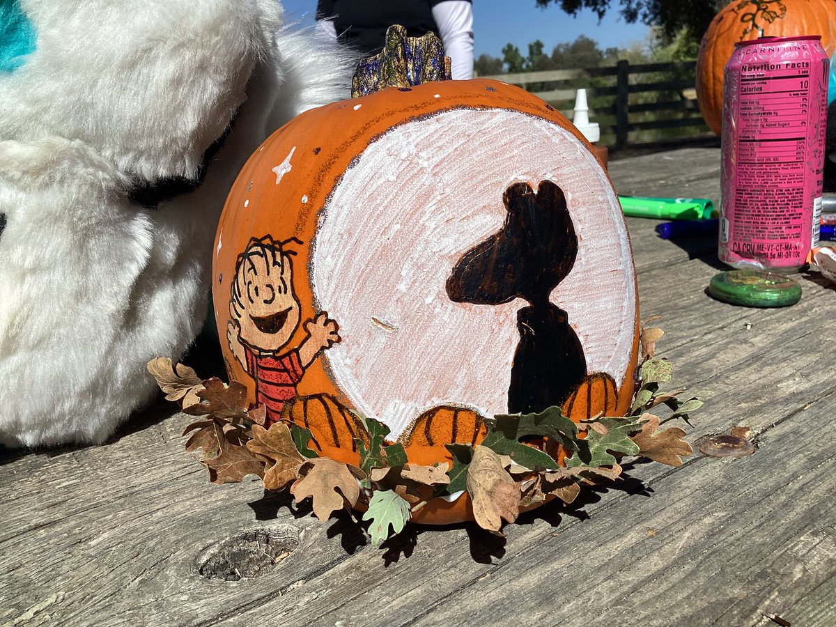 sparklingotter's tweet photo. I painted a double sided pumpkin for the contest at #rivercityfurmeets Halloween picnic and won 1st place! thank you so much #capanthro! 🎃 🍁 https://t.co/ttoZNZvVwB