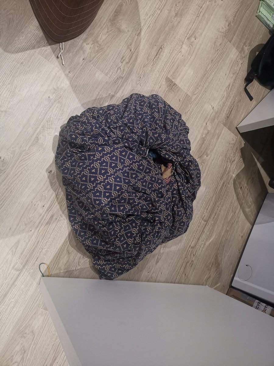 I threw all my laundry in and somehow every single piece came out wrapped up like this in the duvet cover. Huh?!