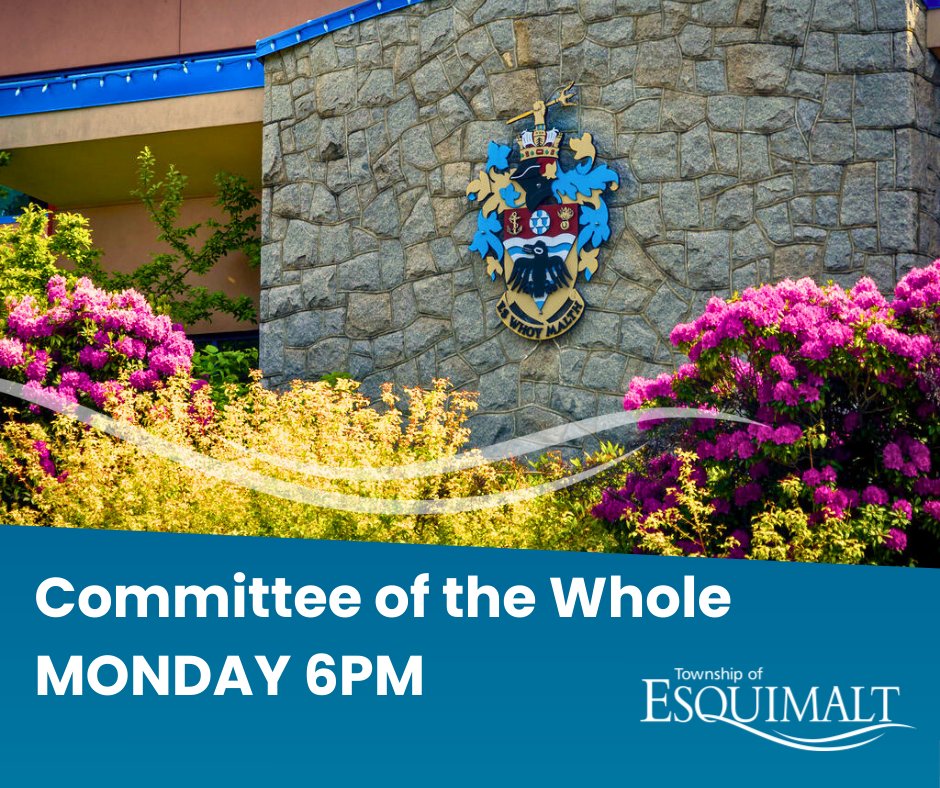 Committee of the Whole meets this Monday. Check out the full agenda, including an Official Community Plan update. 

Review the details and how to give feedback: esquimalt.ca.legistar.com/View.ashx?M=A&…

#esquimalt