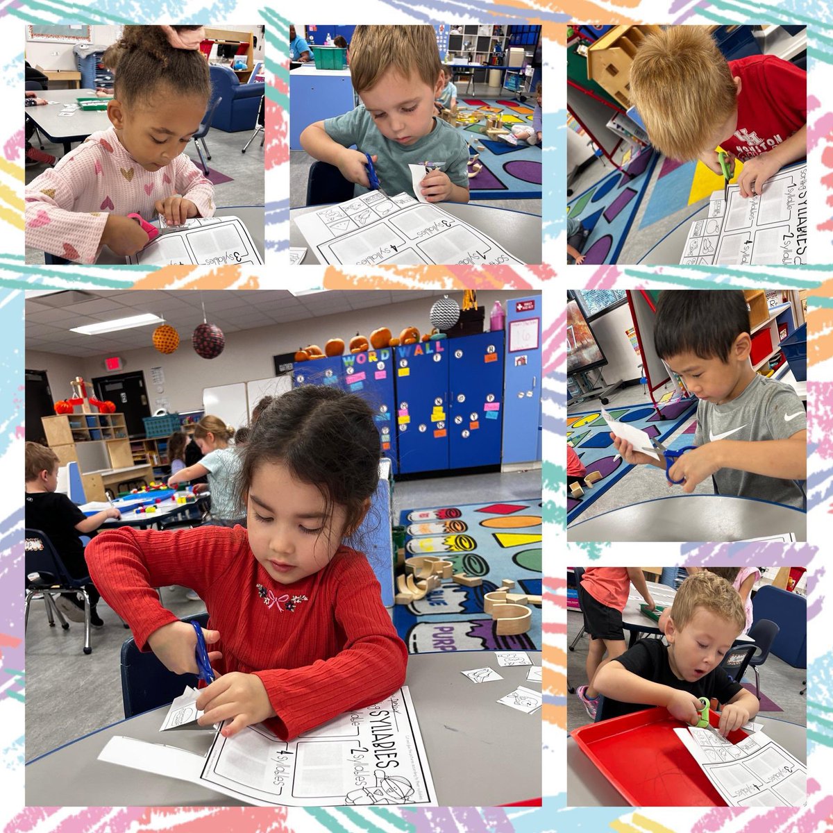 CFISDELC1's tweet photo. Our Pre-K students are working hard to be kindergarten ready. @CFISDELC1 #HandwritingWithoutTears #cutting #syllables #earlylearning @CFISDELCS https://t.co/choJci9rwW