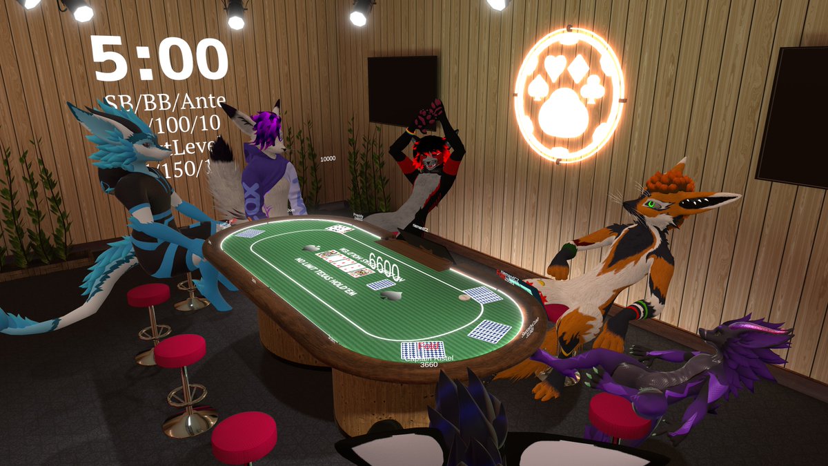 Another VRC poker night today. We found a new world that works kinda nice and looks great. We will definitely use this one for next poker nights ^^