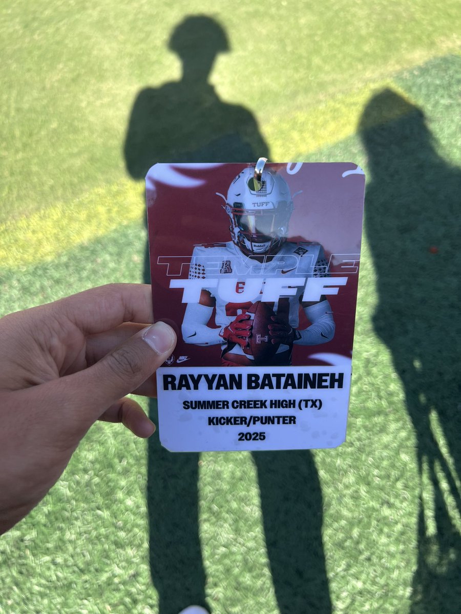 Rayyan Bataineh (@rayy_bat) on Twitter photo Had an amazing time at <a href="/Temple_FB/">Temple Football</a>! Thanks for the great experience! <a href="/CoachJohnFisher/">John Fisher</a> <a href="/CoachScheier/">Adam Scheier</a> @Coacharleo_TUFB <a href="/CoachKRHarrison/">Coach Harrison, M.Ed.</a> <a href="/coachERiosJr/">Eddie Rios</a> <a href="/CMKicking/">๐พ๐ค๐๐ฎ ๐๐๐ฃ๐๐๐ก๐ก ๐๐๐๐ ๐๐ฃ๐</a> <a href="/SC_BulldogFB/">Summer Creek Football</a> <a href="/GoMVB/">GoMVB Get Seen. Get Serious. Get to the Next Level</a> Had an amazing time at <a href="/Temple_FB/">Temple Football</a>! Thanks for the great experience! <a href="/CoachJohnFisher/">John Fisher</a> <a href="/CoachScheier/">Adam Scheier</a> @Coacharleo_TUFB <a href="/CoachKRHarrison/">Coach Harrison, M.Ed.</a> <a href="/coachERiosJr/">Eddie Rios</a> <a href="/CMKicking/">๐พ๐ค๐๐ฎ ๐๐๐ฃ๐๐๐ก๐ก ๐๐๐๐ ๐๐ฃ๐</a> <a href="/SC_BulldogFB/">Summer Creek Football</a> <a href="/GoMVB/">GoMVB Get Seen. Get Serious. Get to the Next Level</a>