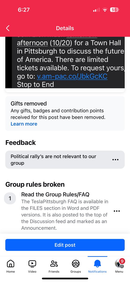 KyleRaha's tweet photo. How ironic is it that a Tesla Pittsburgh group banned my post about @elonmusk ….having a tesla group without Elon is like having an America group without freedom… https://t.co/MaUoJ6TXau