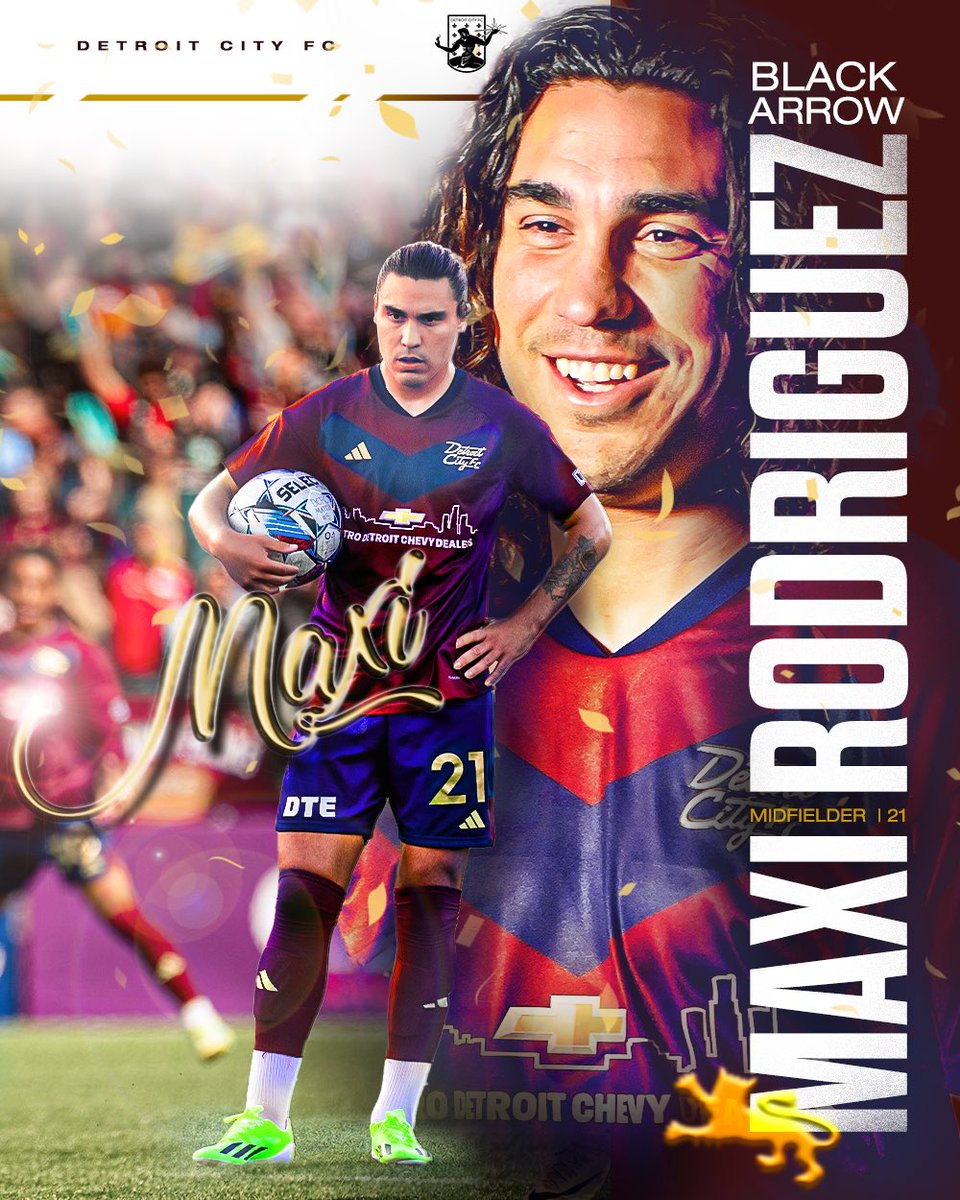 DetroitCityFC's tweet photo. A phenomenal season from #21 is recognized by the supporters of Le Rouge.

@MaxiRodrigue21 earns the Black Arrow MVP Award in his fourth season with the club.

#DCTID https://t.co/ZcgZfVlGNd