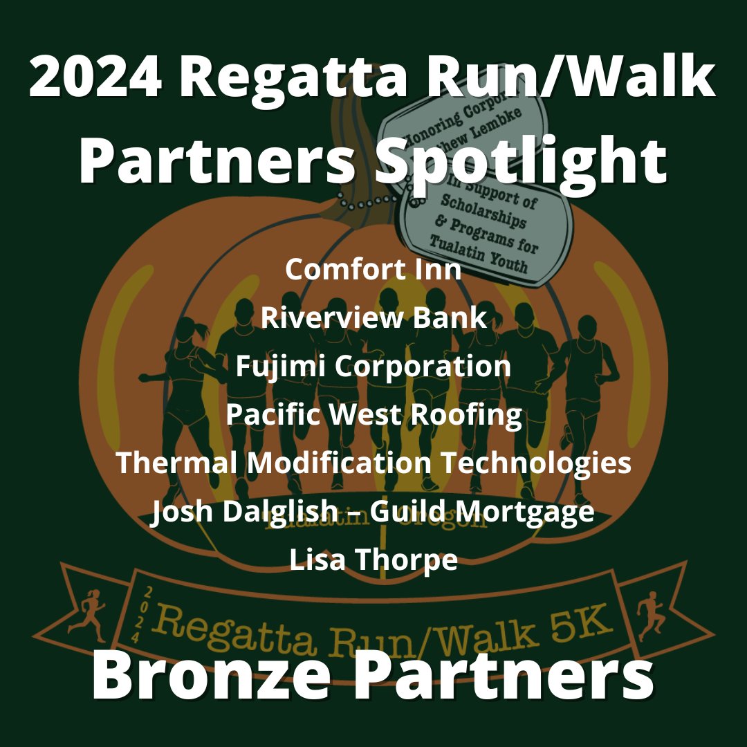 TualRegattaRun's tweet photo. Last but certainly not least are the 2024 Regatta Run Bronze Partners! Thank you for standing with us in supporting scholarships and programs for Tualatin youth. We look forward to seeing all of our runners and walkers at Tualatin Community Park in the morning! https://t.co/2czj8rIi8e