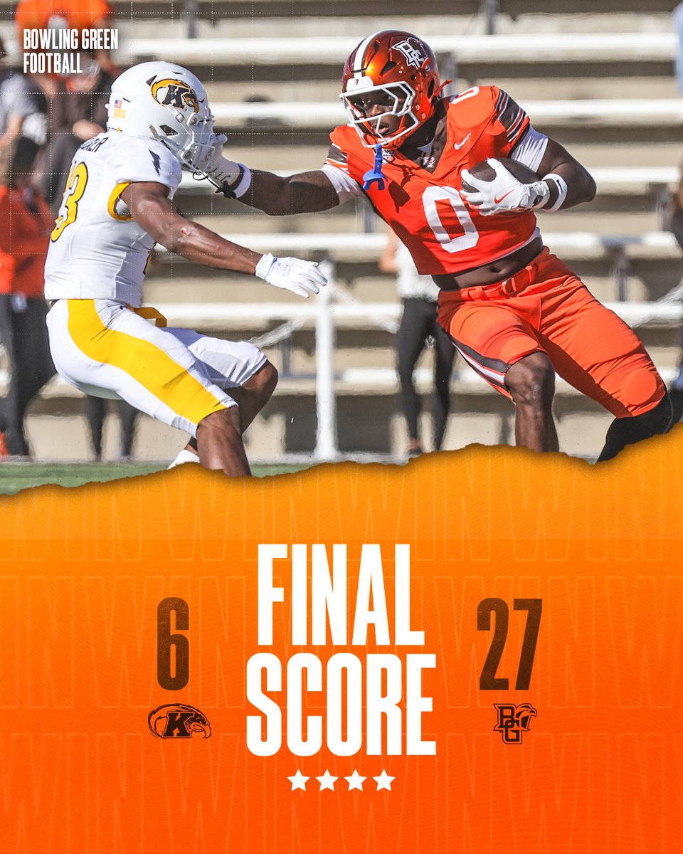 BG_Football's tweet photo. FALCONS WIN!!

Three fourth quarter interceptions cap off the BGSU win over the Kent State Golden Flashes!

#AyZiggy https://t.co/wDLtXfvUbM
