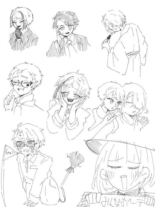 ひっっっさしぶりにお絵描きしたら全然描けなくなっててショックで気の向くまま好き勝手した落書き 