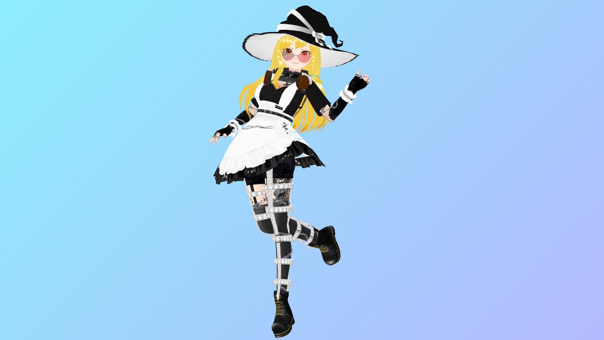 NeoColonel_N's tweet photo. 先日購入した、OSONO式 霧雨魔理沙とねじれた魔女の帽子と900 follower anniversary/ZEPTO002の衣装を合わせて、カッコイイ感じの魔理沙にしてみました。
#VRoid #VRoidファッション #OSONO式 #ZEPTO002 #小魚堂 #RXFactory https://t.co/2OCku2e9JP