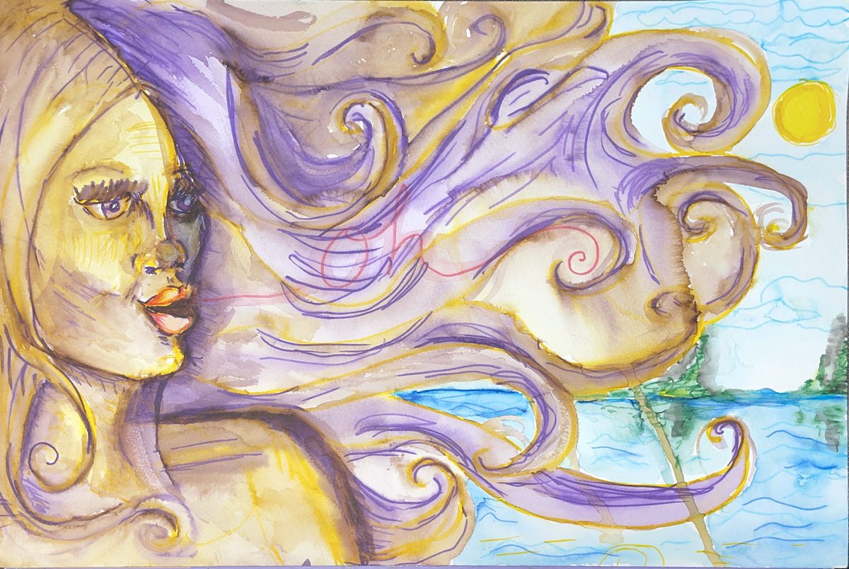 I got myself some watercolor markers and water-brushes and started painting as a background task for when I need to keep my hands busy.