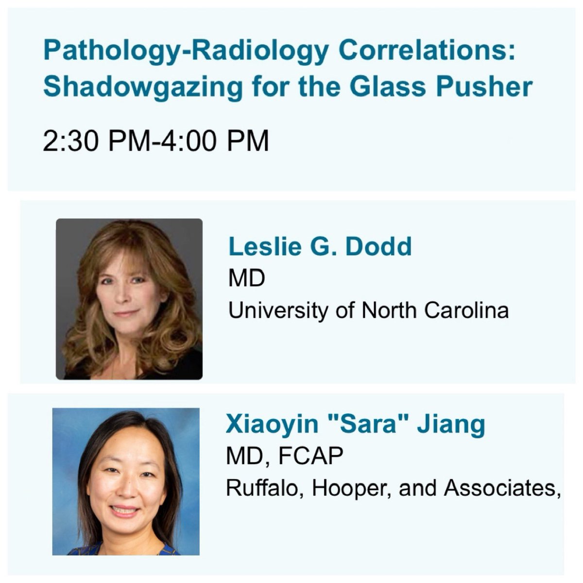 Sara_Jiang's tweet image. 📌 Let’s do some #PathRadsMatch Sunday afternoon with Dr. Dodd of @UNCPathology and me!
We’ll cover GI, BST, Head/neck, and Thyroid!
📍10/20 2:30PM
 @Pathologists #CAP24

events.cap.org/event/cap24/we…
