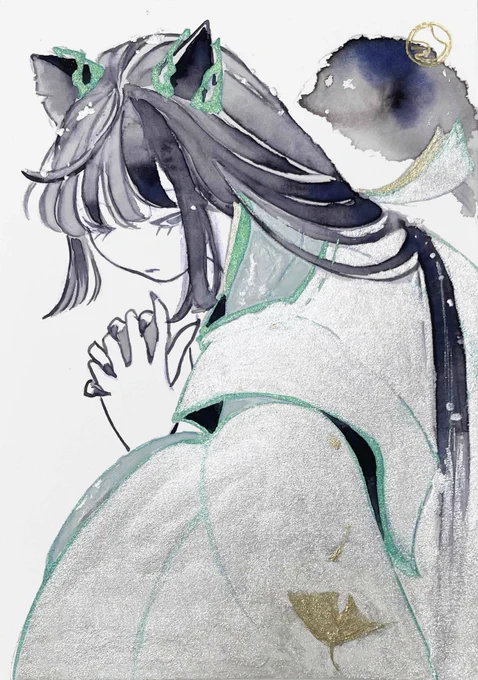 『白犬』 『紅猿』 #墨の彩 