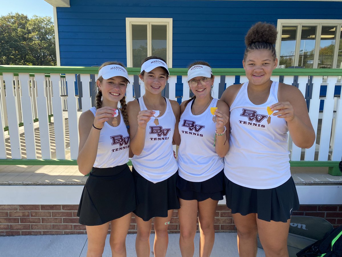 Great weekend at sectionals! 3rd place team finish. Congrats Annabelle/Abby for a 3rd place finish and Morgan/Gabby for a 4th place finish! Ready for state! 🎾 #bwathletics