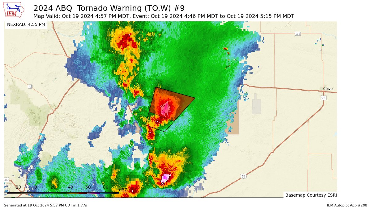 ABQ continues Tornado Warning [tornado: RADAR INDICATED, hail: 1.50 IN] for De Baca [NM] till 5:15 PM MDT mesonet.agron.iastate.edu/vtec/f/2024-O-…