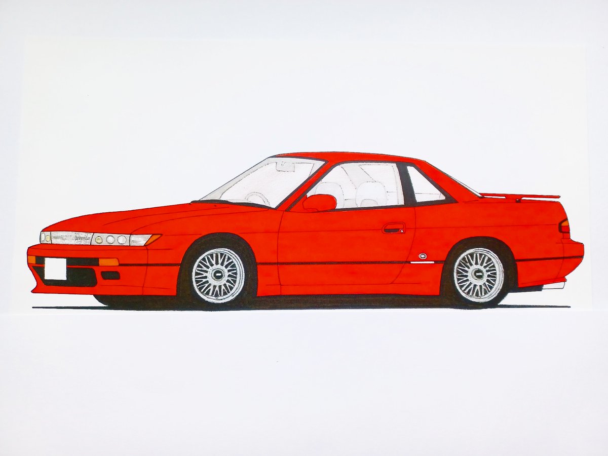 legendclio's tweet photo. ART FORCE SILVIA
1991～93年式S13型日産シルビア2.0K'sクラブセレクション純正フルオプション仕様描いてみました！
ボディカラーはスーパーレッドです！ https://t.co/jPOW69h7Nz