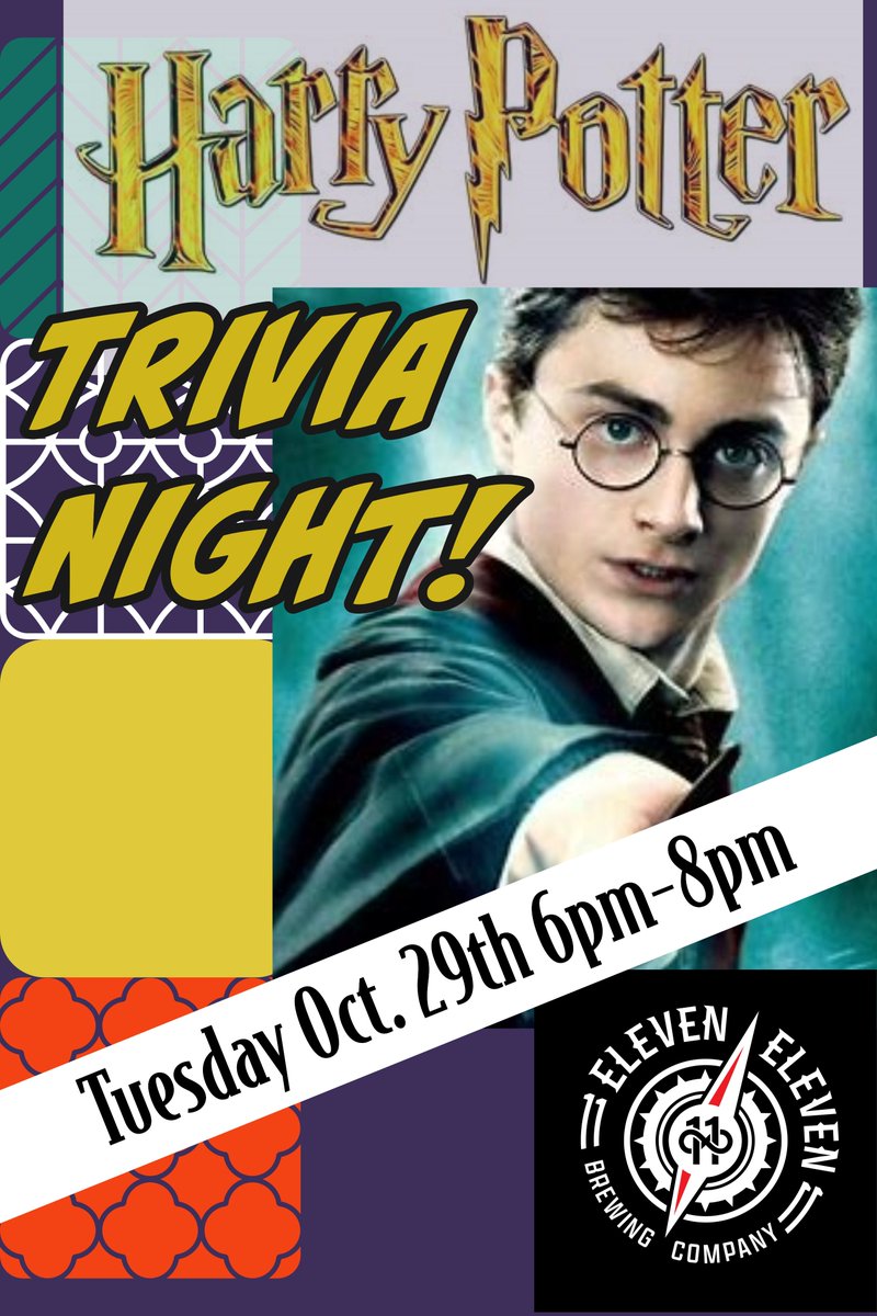 Special Trivia Night COMING SOON! Join us on Tuesday, Oct 29th @ 6pm for Harry Potter Trivia and every Thursday for #ElevenElevenBrewing weekly trivia!
#harrypottertrivia #elevenelevenbeer #trivianight #brewery #loudouncounty #brewloco #loveloudoun