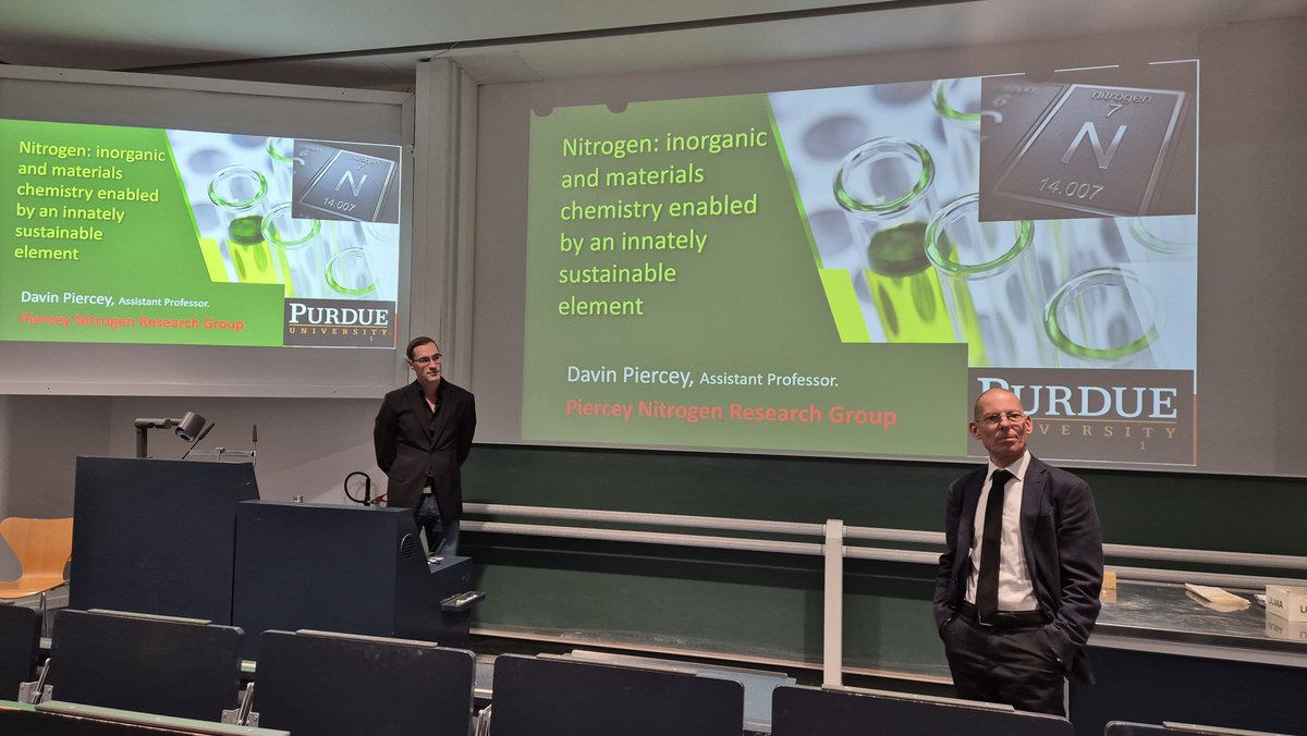 HEDM_at_LMU's tweet photo. It was a real pleasure to have former Klapötke group student Prof. Dr. Davin Piercey (Purdue Uni) back at the department to give a highly interesting lecture on (non-energetic !) nitrogen chemistry. Impressive research results which were enthusiastically received. @Davin_lab https://t.co/5SwQxATc8r