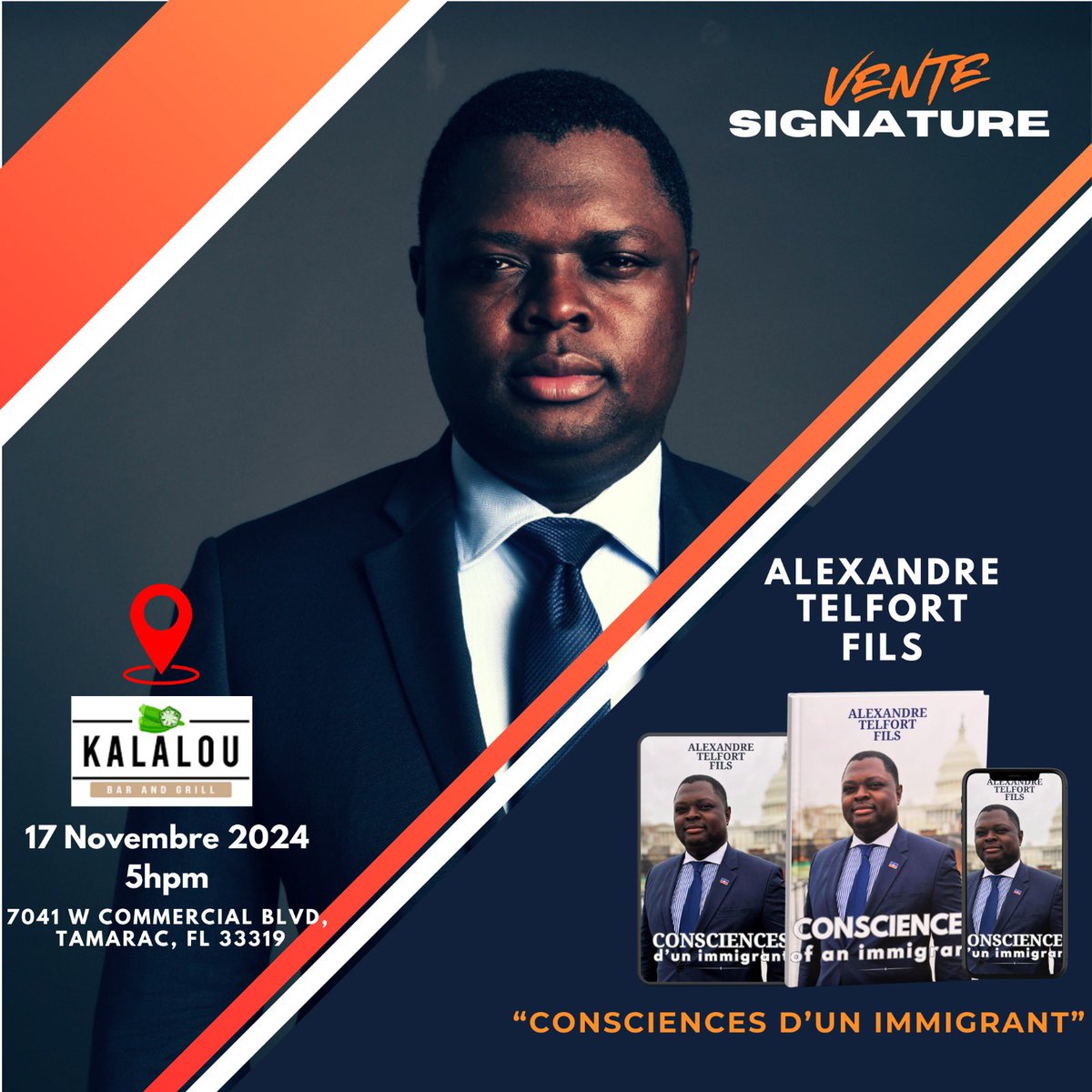 Vente signature 17 novembre à Kalalou Restaurant. Partageons un moment de  dignité, nous, immigrants #ConsciencesDunImmigrant