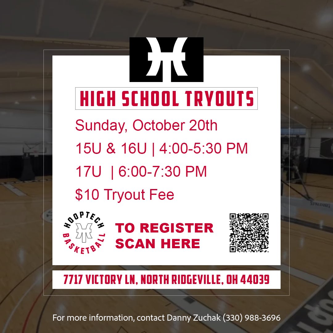 HOOPTECH HIGH SCHOOL TRYOUTS
Anybody interested in playing for our HS teams, please reach out and make our upcoming tryouts! 

• Elite Player Development 
• Great Tournament Schedule
• College Coaches on Staff
• College Placement
<a href="/hooptech_bball/">HoopTech AAU Basketball</a> <a href="/HoopTechcle/">HoopTech</a>